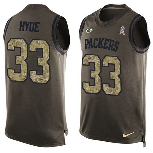  Packers 33 Micah Hyde Green Men Stitched NFL Limited Salute To Service Tank Top Jersey