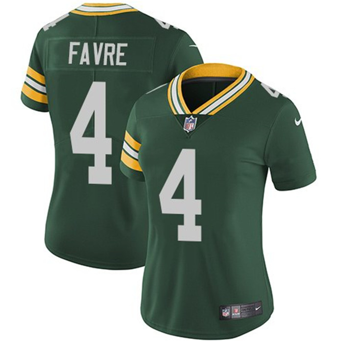  Packers 4 Brett Favre Green Women Vapor Untouchable Limited Jersey