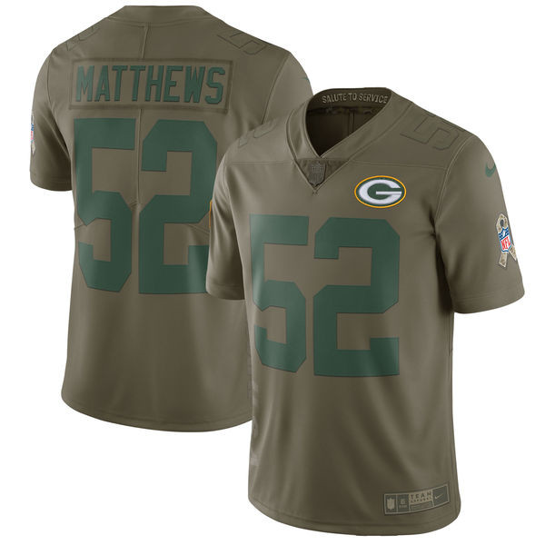 Packers 52 Clay Matthews Youth Olive Salute To Service Limited Jersey