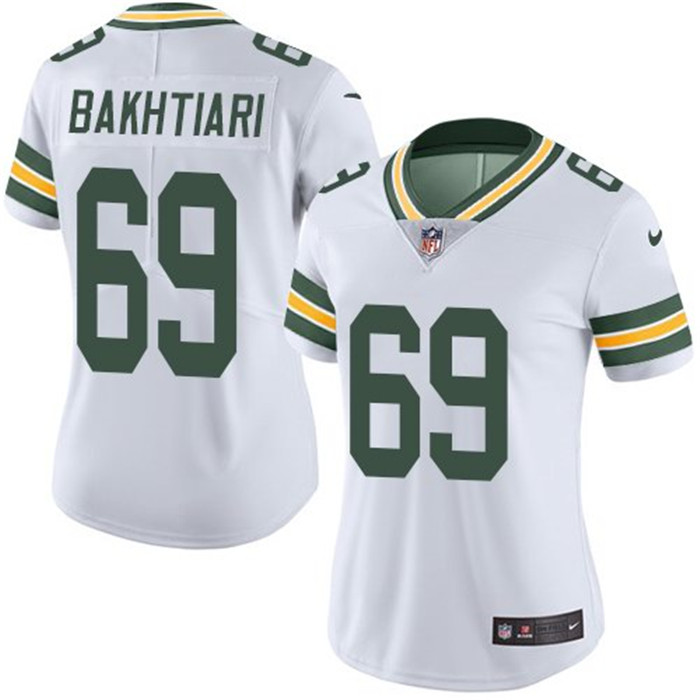 Packers 69 David Bakhtiari White Women Vapor Untouchable Limited Jersey
