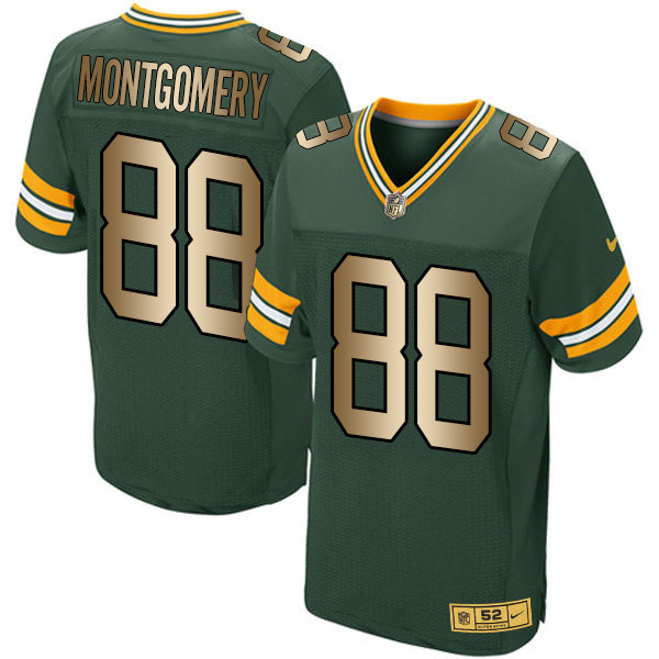  Packers 88 Michael Montgomery Green Gold Elite Jersey