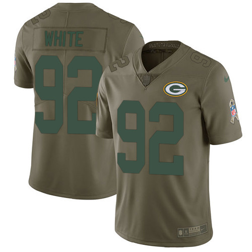  Packers 92 Reggie White Olive Salute To Service Limited Jersey