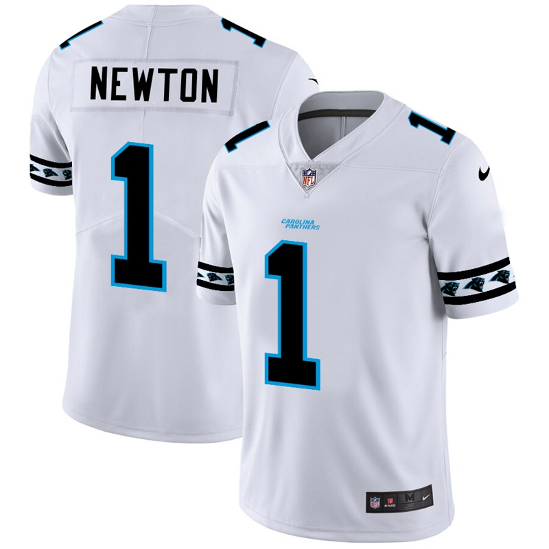 Nike Panthers 1 Cam Newton White Team Logos Fashion Vapor Limited Jersey