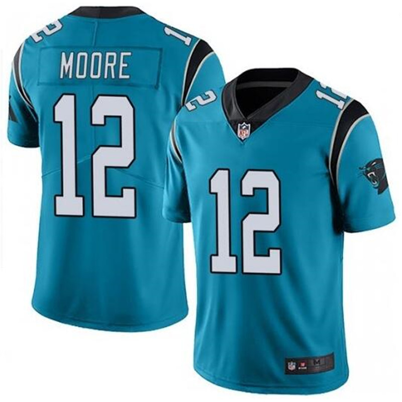 Nike Panthers 12 DJ Moore Blue Vapor Untouchable Limited Jersey