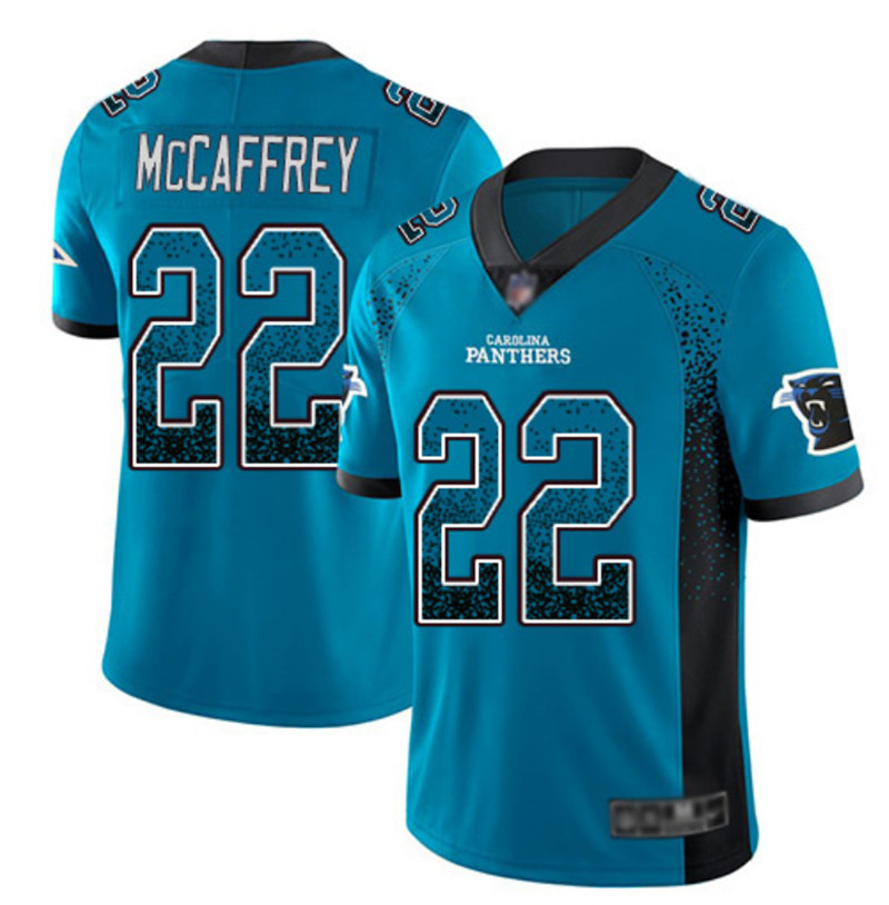 Nike Panthers 22 Christian McCaffrey Blue Drift Fashion Limited Jersey