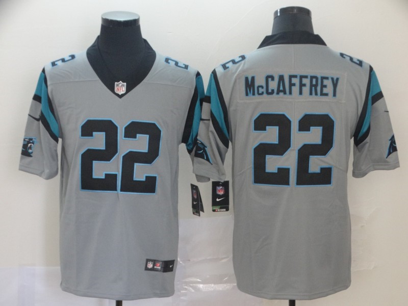 Nike Panthers 22 Christian McCaffrey Silver Inverted Legend Limited Jersey