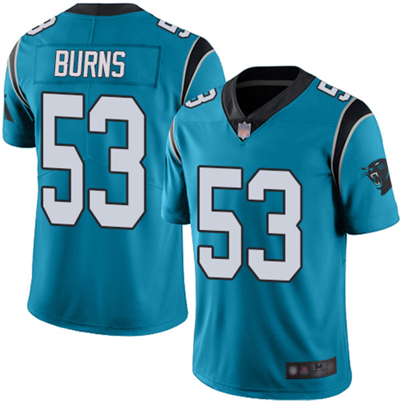Nike Panthers 53 Brian Burns Blue Vapor Untouchable Limited Jersey
