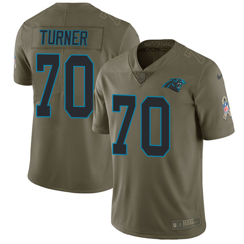  Panthers 70 Trai Turner Olive Salute To Service Limited Jersey