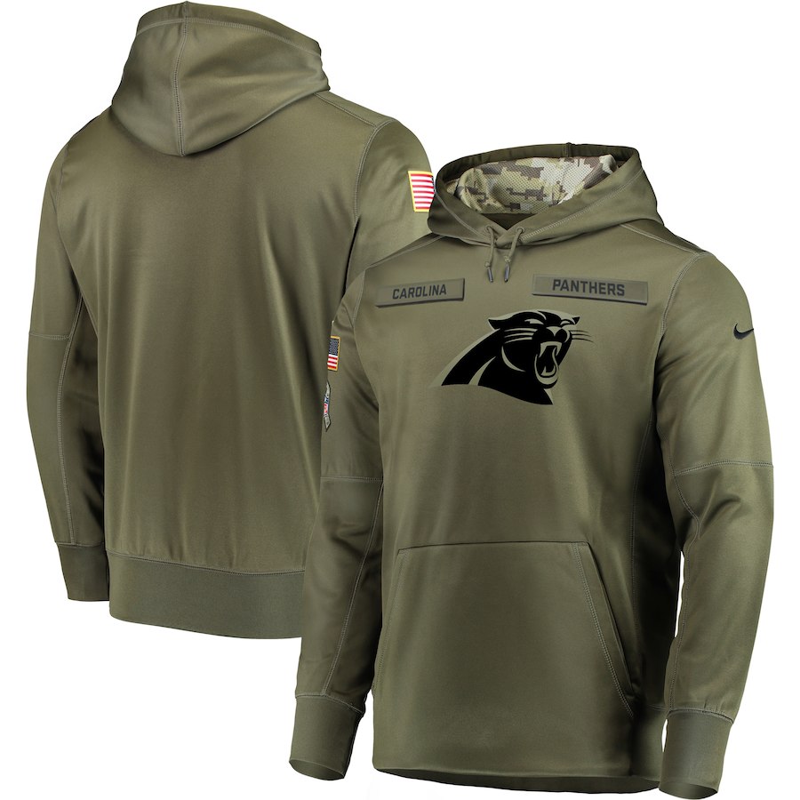  Panthers Olive Salute To Service Men's Pullove Hoodie
