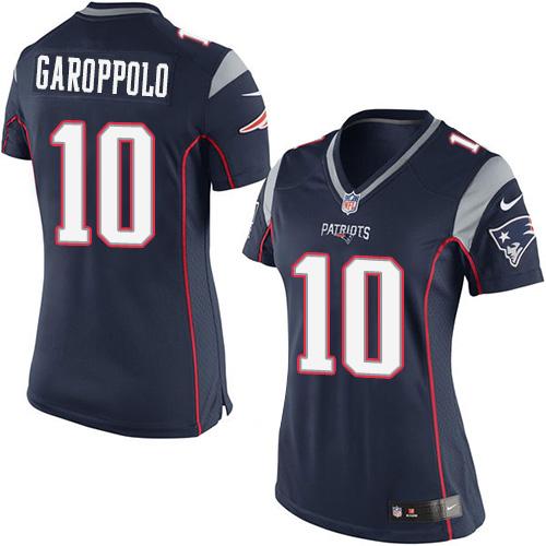  Patriots 10 Jimmy Garoppolo Navy Blue Team Color Women Stitched NFL New Elite Jersey