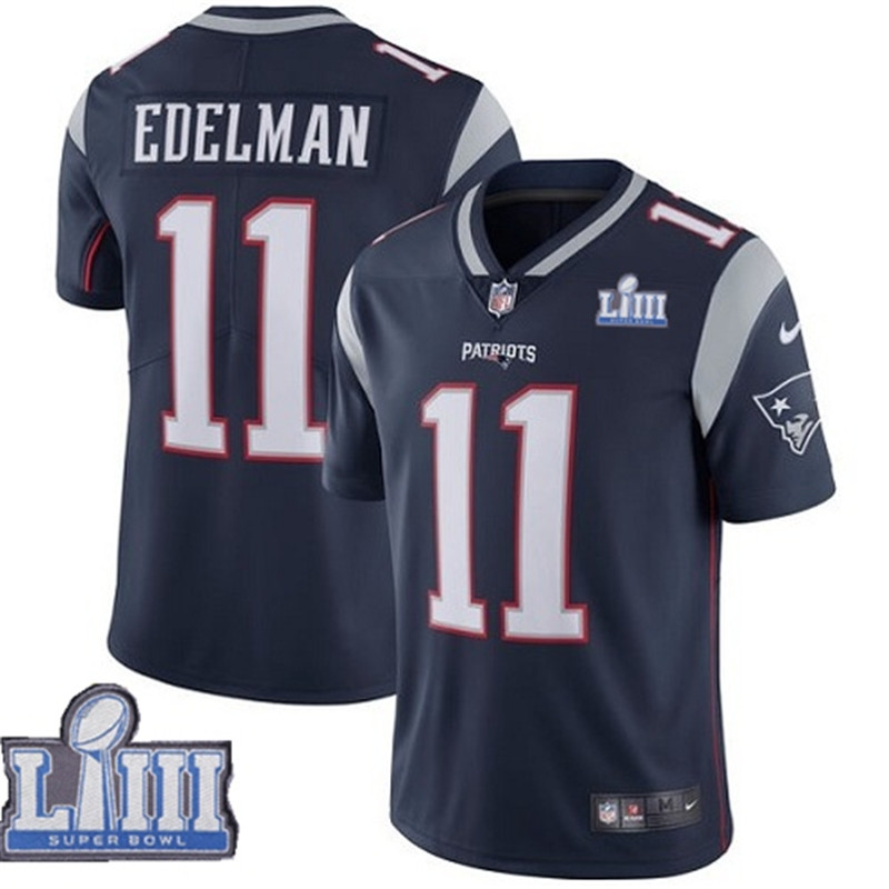  Patriots 11 Julian Edelman Navy 2019 Super Bowl LIII Vapor Untouchable Limited Jersey