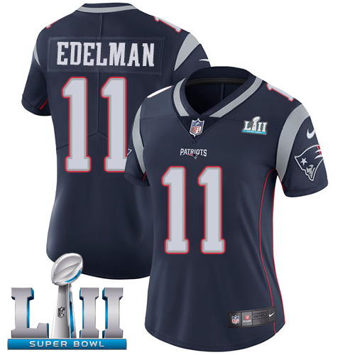  Patriots 11 Julian Edelman Navy Women 2018 Super Bowl LII Vapor Untouchable Player Limited Jersey