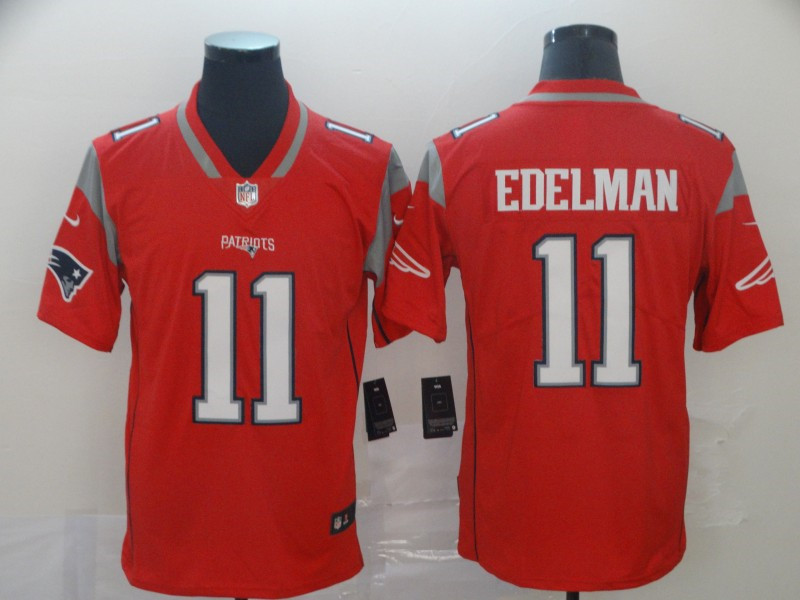 Nike Patriots 11 Julian Edelman Red Inverted Legend Limited Jersey