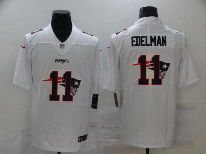 Nike Patriots 11 Julian Edelman White Shadow Logo Limited Jersey