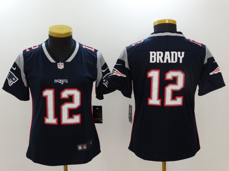  Patriots 12 Tom Brady Navy Women Vapor Untouchable Player Limited Jersey