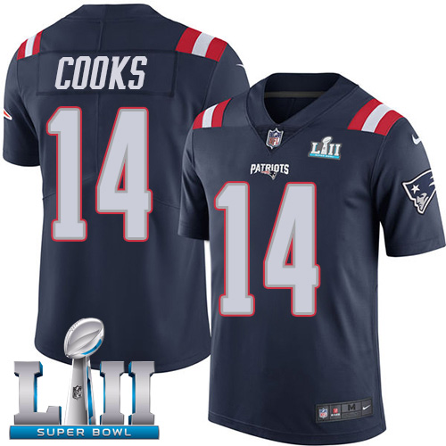  Patriots 14 Brandin Cooks Navy 2018 Super Bowl LII Color Rush Limited Jersey