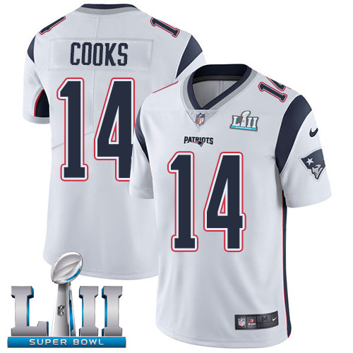  Patriots 14 Brandin Cooks White 2018 Super Bowl LII Vapor Untouchable Player Limited Jersey