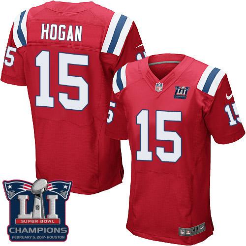  Patriots 15 Chris Hogan Red Alternate Super Bowl LI Champions Men Stitched NFL Elite Jersey
