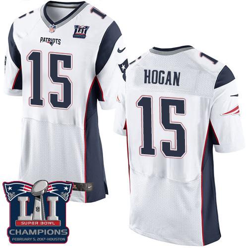  Patriots 15 Chris Hogan White Super Bowl LI Champions Men Stitched NFL Elite Jersey