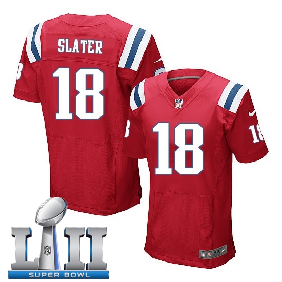  Patriots 18 Matthew Slater Red 2018 Super Bowl LII Elite Jersey