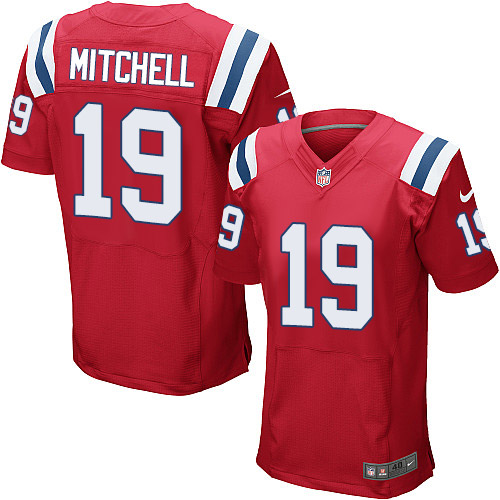  Patriots 19 Malcolm Mitchell Red Alternate Men Stitched NFL Elite Jersey