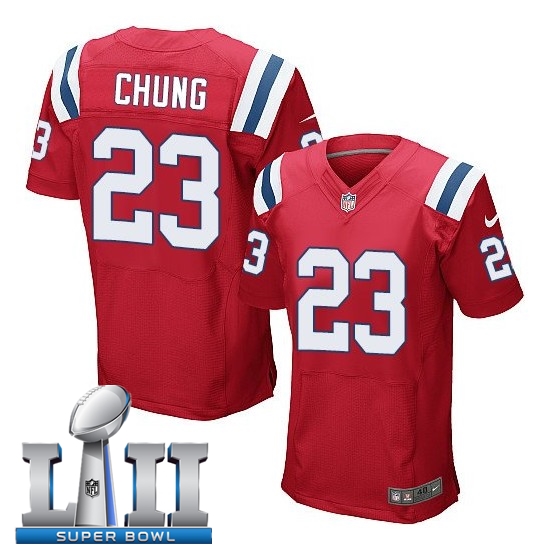  Patriots 23 Patrick Chung Red 2018 Super Bowl LII Elite Jersey