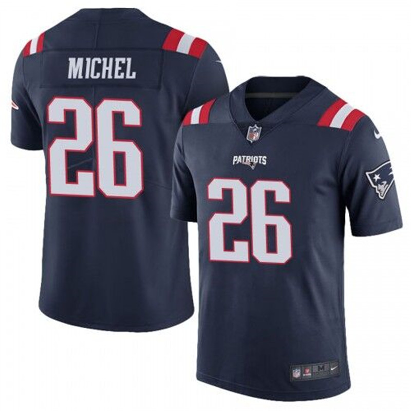  Patriots 26 Sony Michel Navy Color Rush Limited Jersey