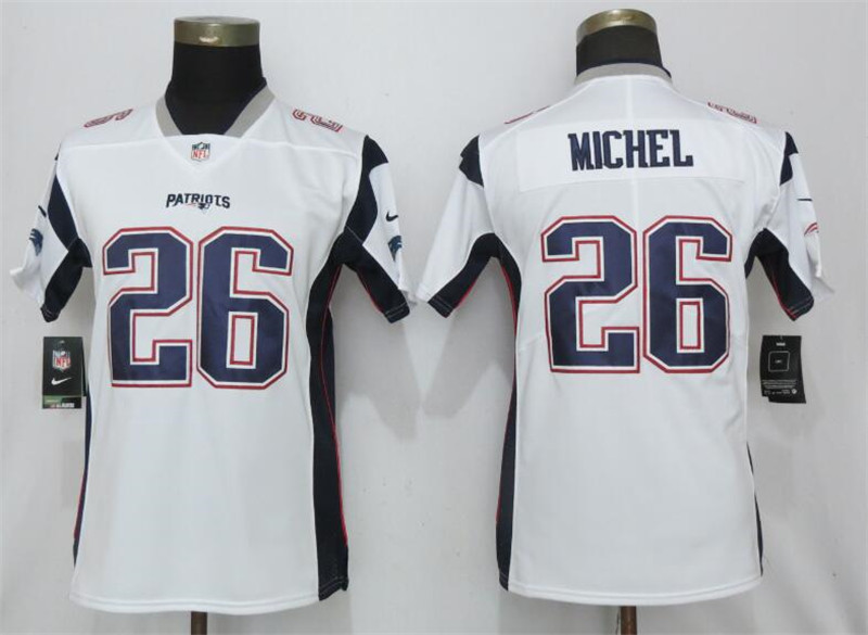Nike Patriots 26 Sony Michel White Women Vapor Untouchable Limited Jersey
