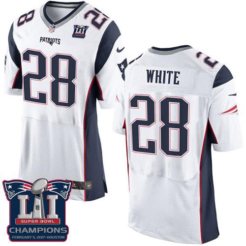  Patriots 28 James White White Super Bowl LI Champions Men Stitched NFL New Elite Jersey