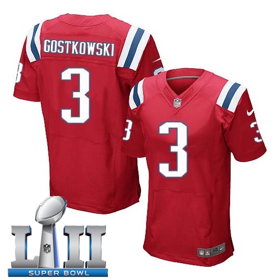  Patriots 3 Stephen Gostkowski Red 2018 Super Bowl LII Elite Jersey
