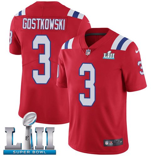  Patriots 3 Stephen Gostkowski Red 2018 Super Bowl LII Vapor Untouchable Limited Jersey