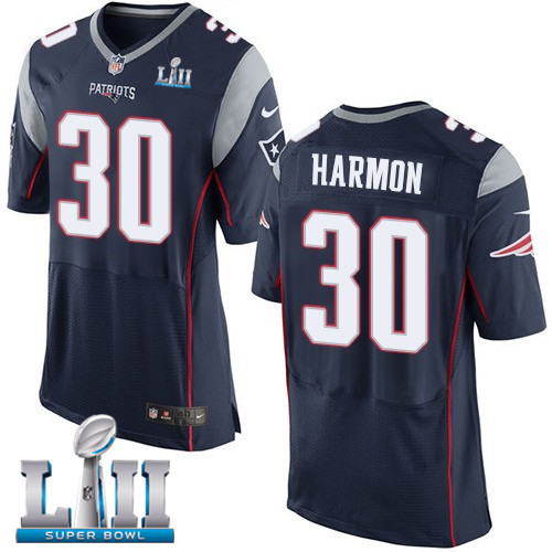  Patriots 30 Duron Harmon Navy 2018 Super Bowl LII Elite Jersey