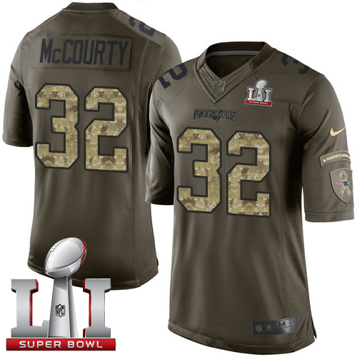  Patriots 32 Devin McCourty Green Super Bowl LI 51 Men Stitched NFL Limited Salute to Service Jersey