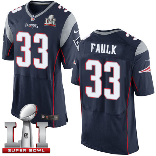  Patriots 33 Kevin Faulk Navy Blue Team Color Super Bowl LI 51 Men Stitched NFL New Elite Jersey