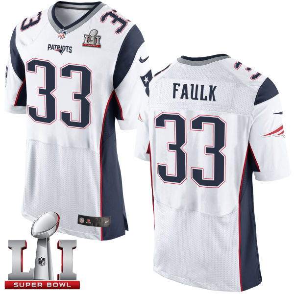  Patriots 33 Kevin Faulk White Super Bowl LI 51 Men Stitched NFL New Elite Jersey