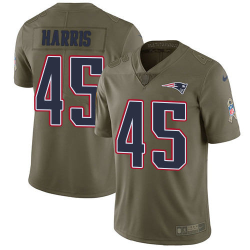 Nike Patriots 45 David Harris Olive Salute To Service Limited Jersey