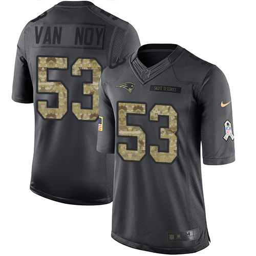  Patriots 53 Kyle Van Noy Black Men Stitched NFL Limited 2016 Salute To Service Jersey