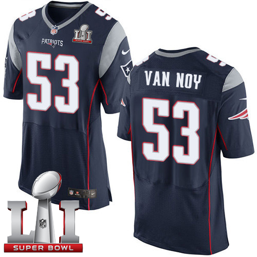  Patriots 53 Kyle Van Noy Navy Blue Team Color Super Bowl LI 51 Men Stitched NFL Elite Jersey