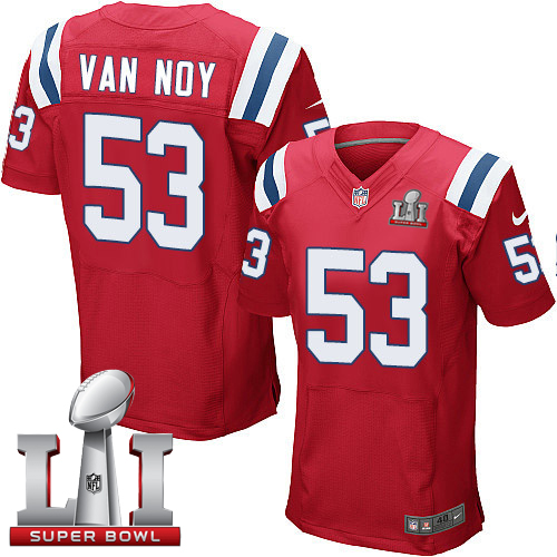  Patriots 53 Kyle Van Noy Red Alternate Super Bowl LI 51 Men Stitched NFL Elite Jersey
