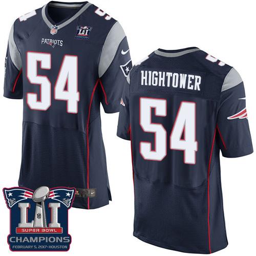  Patriots 54 Dont'a Hightower Navy Blue Team Color Super Bowl LI Champions Men Stitched NFL New Elite Jersey