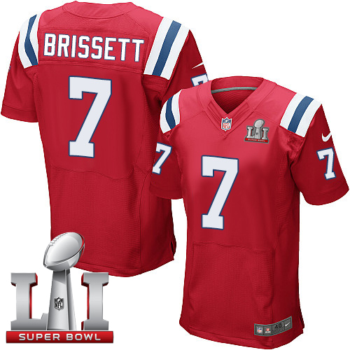  Patriots 7 Jacoby Brissett Red Alternate Super Bowl LI 51 Men Stitched NFL Elite Jersey