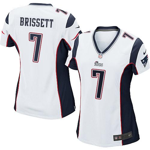  Patriots 7 Jacoby Brissett White Women Stitched NFL New Elite Jersey