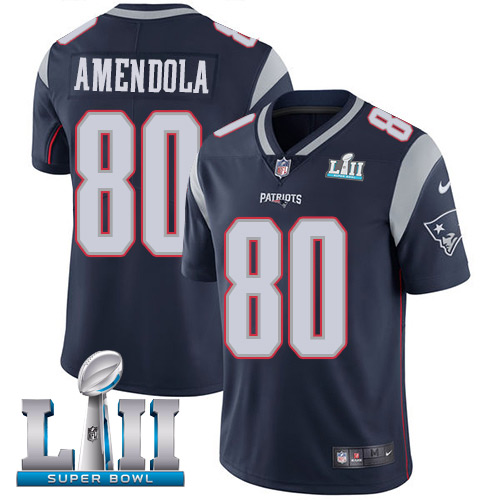  Patriots 80 Danny Amendola Navy 2018 Super Bowl LII Vapor Untouchable Player Limited Jersey