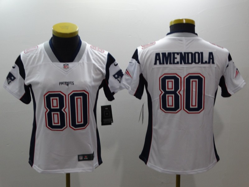  Patriots 80 Danny Amendola White Women Vapor Untouchable Player Limited Jersey