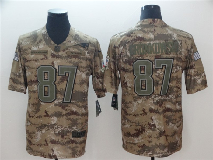  Patriots 87 Rob Gronkowski Camo Salute To Service Limited Jersey