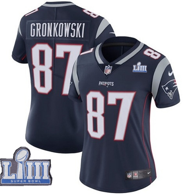  Patriots 87 Rob Gronkowski Navy Women 2019 Super Bowl LIII Vapor Untouchable Limited Jersey