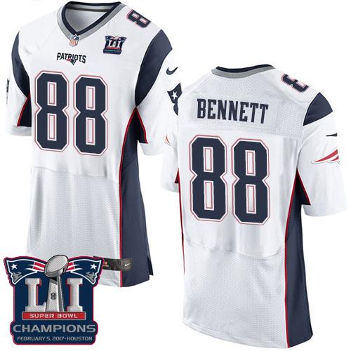  Patriots 88 Martellus Bennett White Super Bowl LI Champions Men Stitched NFL Elite Jersey