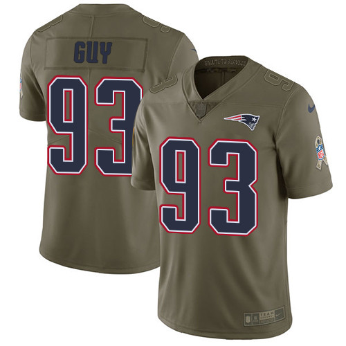  Patriots 93 Lawrence Guy Olive Salute To Service Limited Jersey