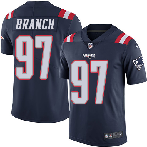  Patriots 97 Alan Branch Navy Blue Men Stitched NFL Limited Rush Jersey