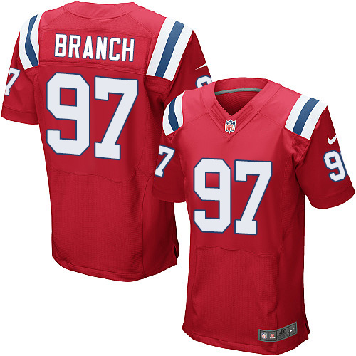 Patriots 97 Alan Branch Red Alternate Men Stitched NFL Elite Jersey